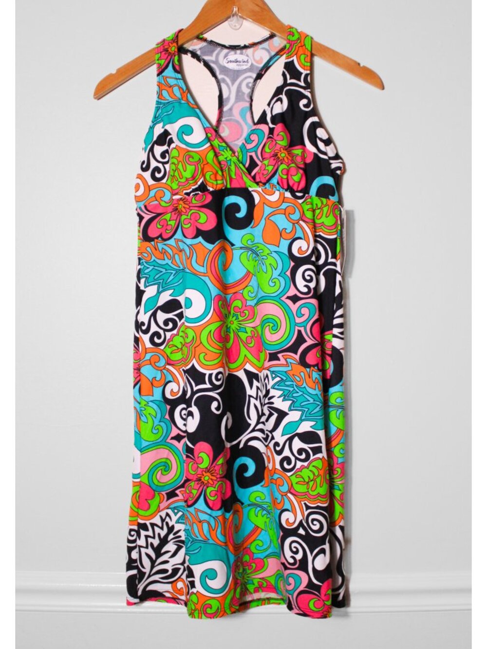 Southwind Apparel /Spunkwear Athletic Swim Dress Resort Beach Colorful Floral XS